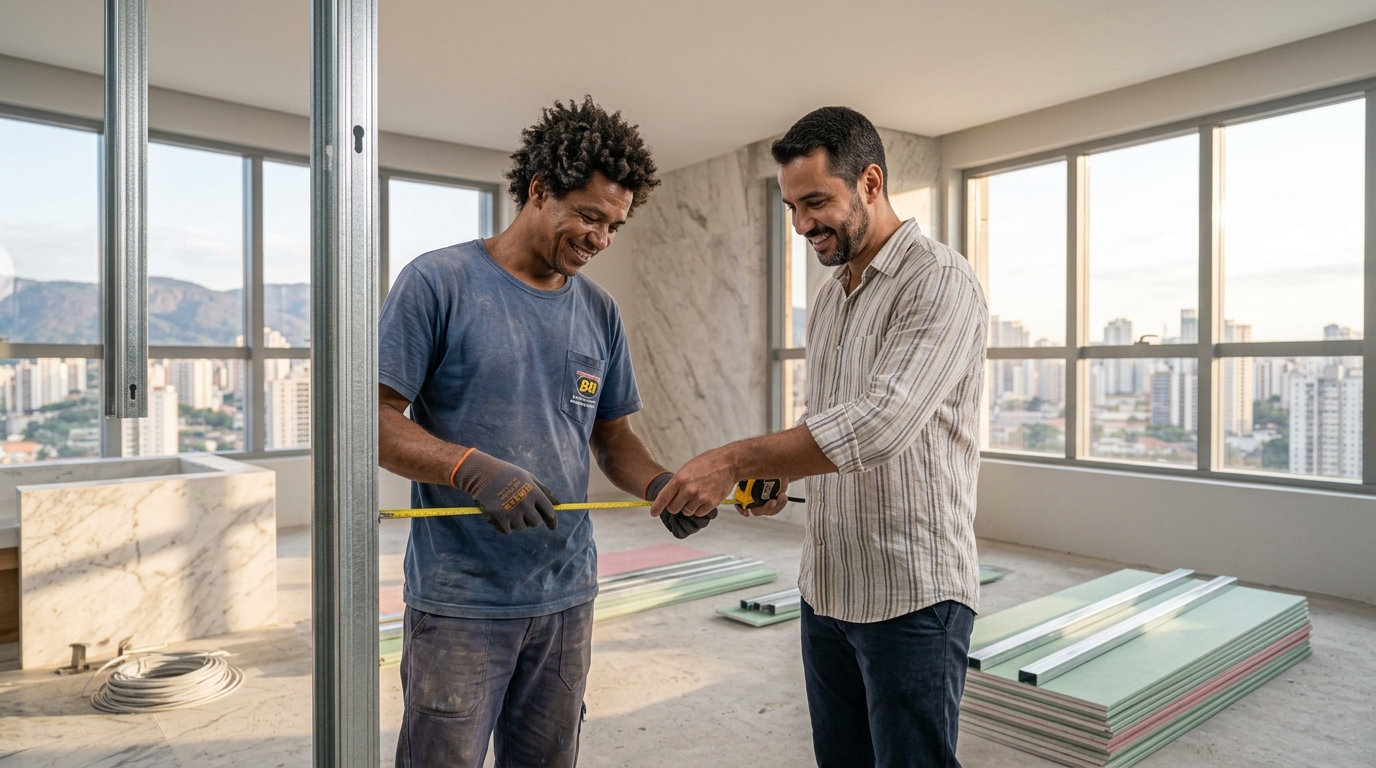 Orçamento de Parede de Drywall em Belo Horizonte: Preço por m² e Como Funciona